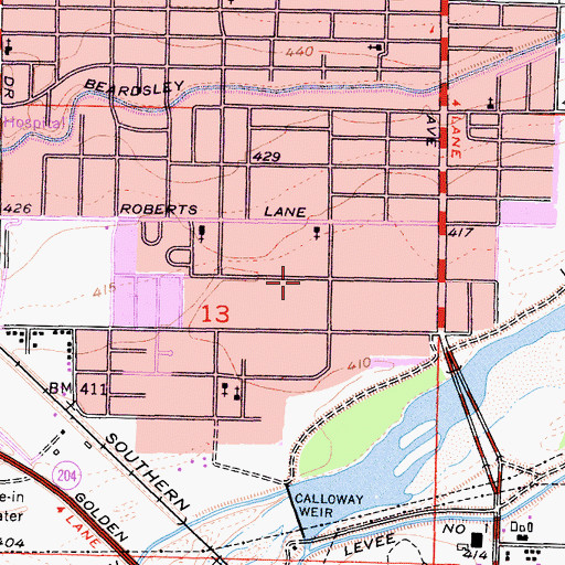 Topographic Map of Operation Fresh Start Apostolic Faith Church, CA
