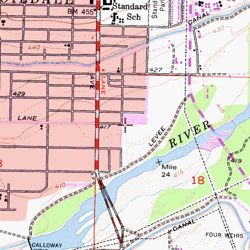 Topographic Map of Riverview Church of Christ, CA