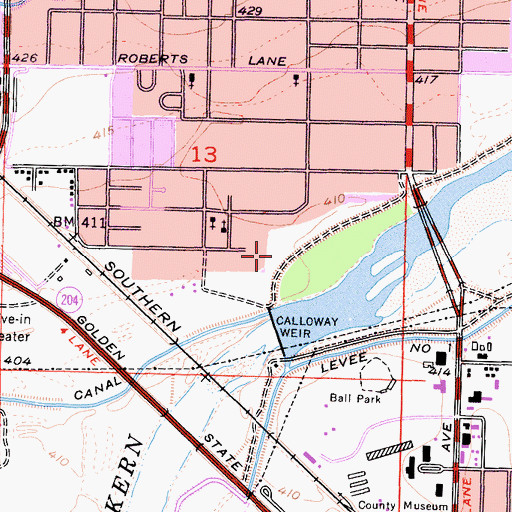 Topographic Map of Riverview Park, CA