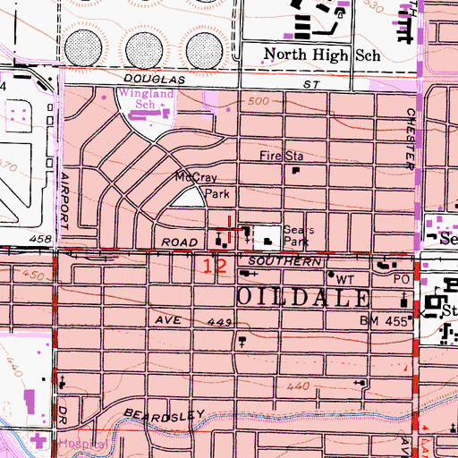 Topographic Map of Saint Marks United Methodist Church, CA