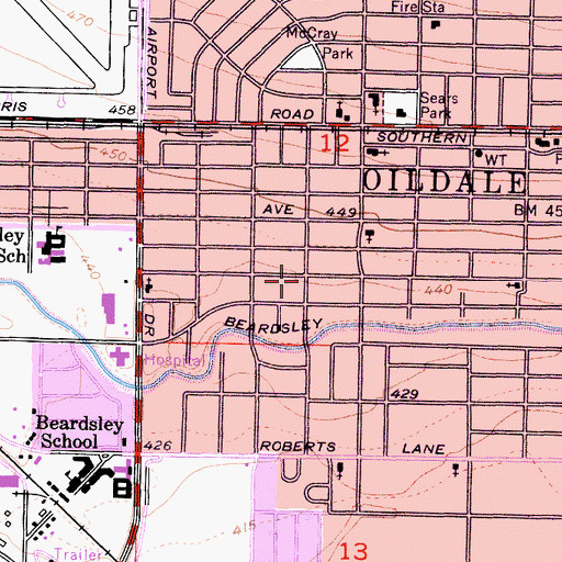 Topographic Map of The Chapel of Grace Church, CA