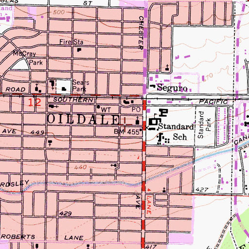 Topographic Map of Victory Outreach Worship Center, CA