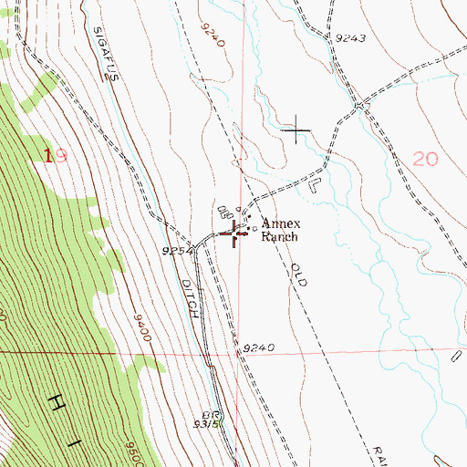 Topographic Map of Annex Ranch, CO