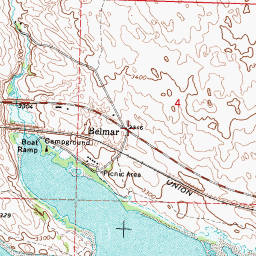 Topographic Map of Belmar Post Office (historical), NE