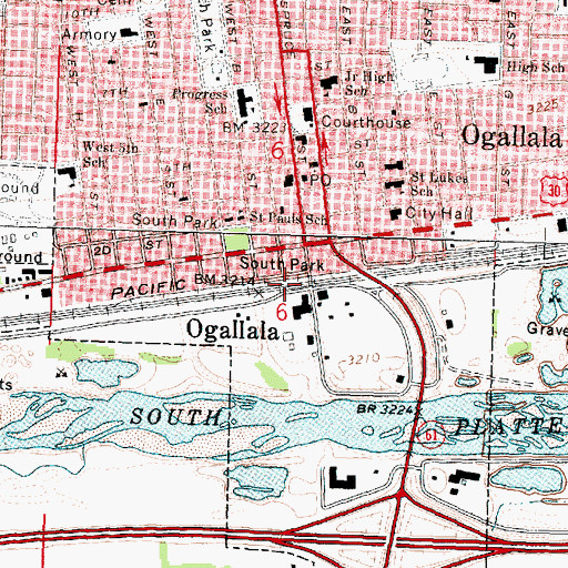 Topographic Map of Camp Ogallala (historical), NE