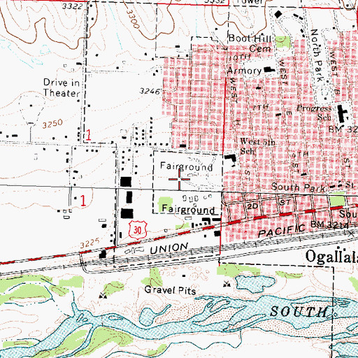 Topographic Map of Keith County Fairgrounds, NE