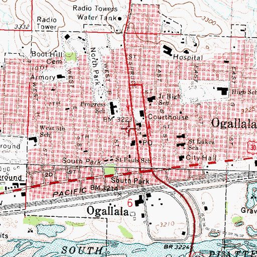 Topographic Map of Ogallala Medical Group, NE