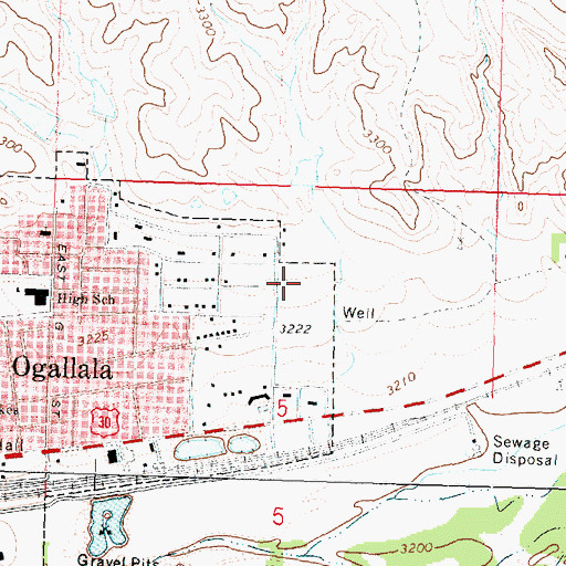 Topographic Map of Prairie View Elementary School, NE