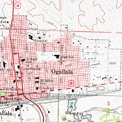 Topographic Map of Goodall Recreation Center, NE