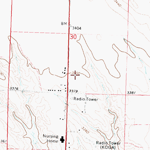 Topographic Map of Ogallala Community Hospital, NE