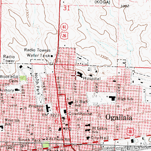 Topographic Map of North Platte Foot Clinic, NE