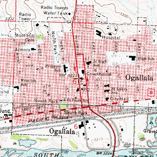 Topographic Map of United Methodist Church, NE