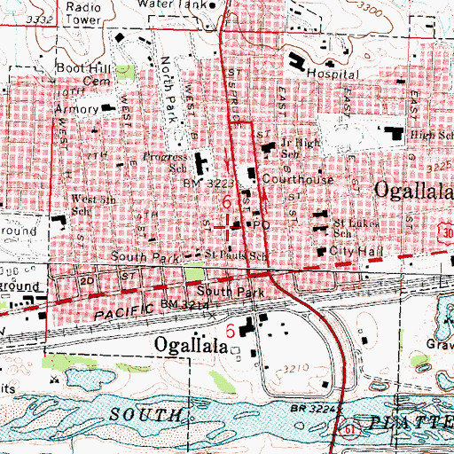 Topographic Map of First Congregational United Church of Christ, NE