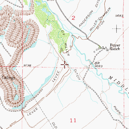 Topographic Map of D F Miller Ditch, CO