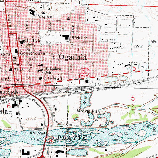 Topographic Map of Lighthouse Baptist Church, NE