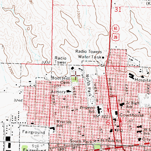 Topographic Map of Glines/Nye Park, NE