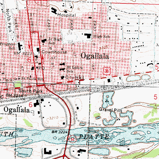 Topographic Map of Nebraska National Trails Museum, NE