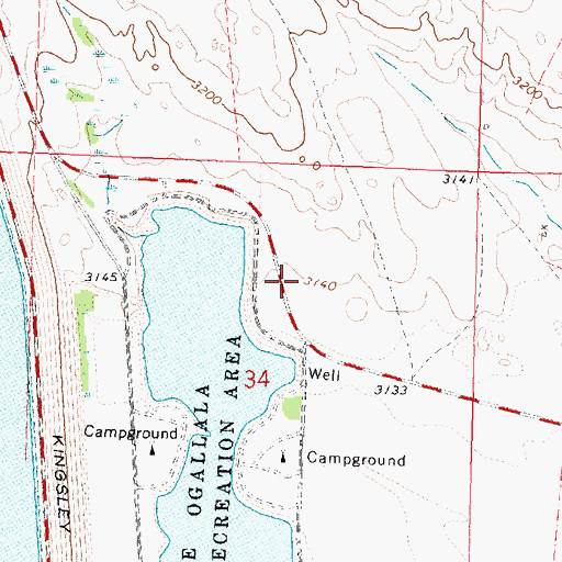 Topographic Map of Caddi Shack Campground, NE