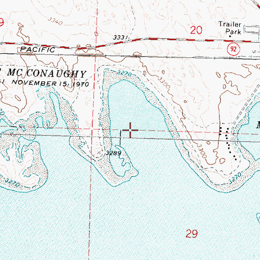 Topographic Map of No Name Bay, NE