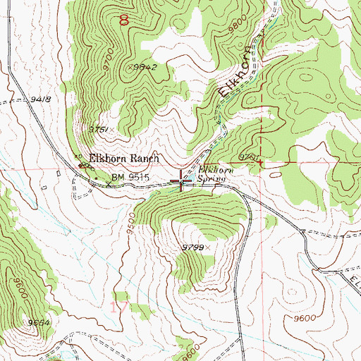 Topographic Map of Elkhorn Spring, CO