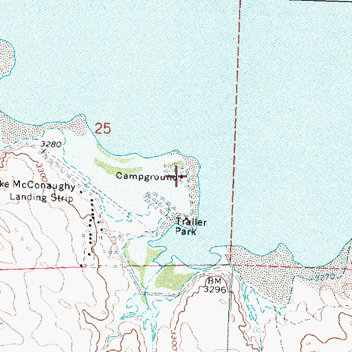 Topographic Map of Vans Lakeview Fishing Camp and Campgrounds, NE