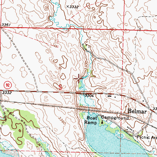 Topographic Map of JS Otter Creek Resort and RV Park, NE