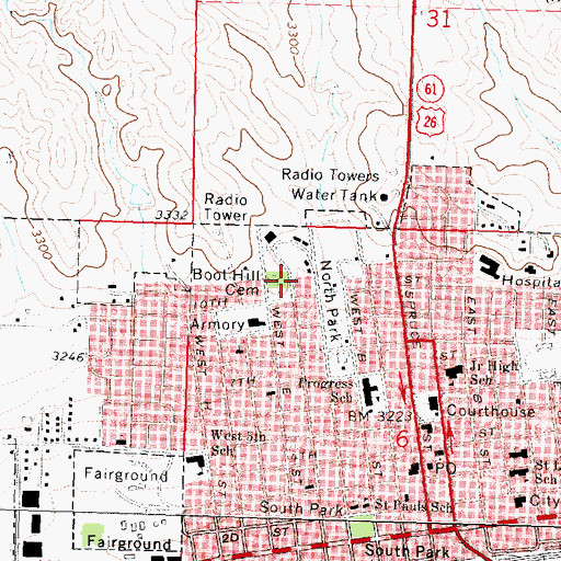 Topographic Map of Boot Hill Historical Marker, NE