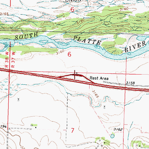 Topographic Map of Ogallala Historical Marker, NE