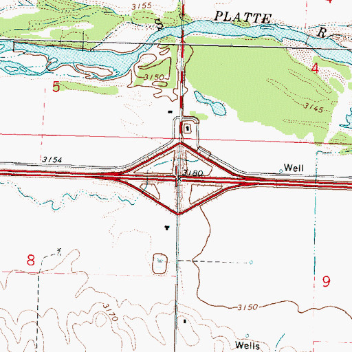 Topographic Map of Interchange 133, NE