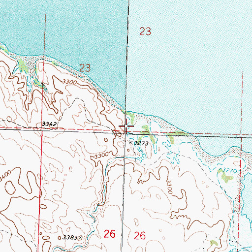 Topographic Map of Lake McConaughy State Recreation Area, NE