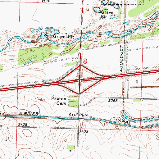 Topographic Map of Interchange 145, NE