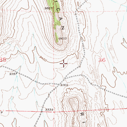 Topographic Map of Mexican Ridge, CO
