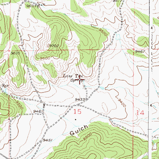 Topographic Map of Lone Tree Spring, CO