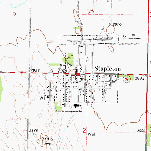 Topographic Map of Logan County Sheriff's Office, NE