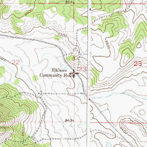 Topographic Map of Elkhorn Community House, CO