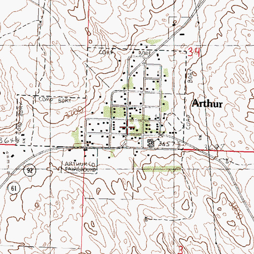 Topographic Map of Arthur County Sheriff's Office, NE