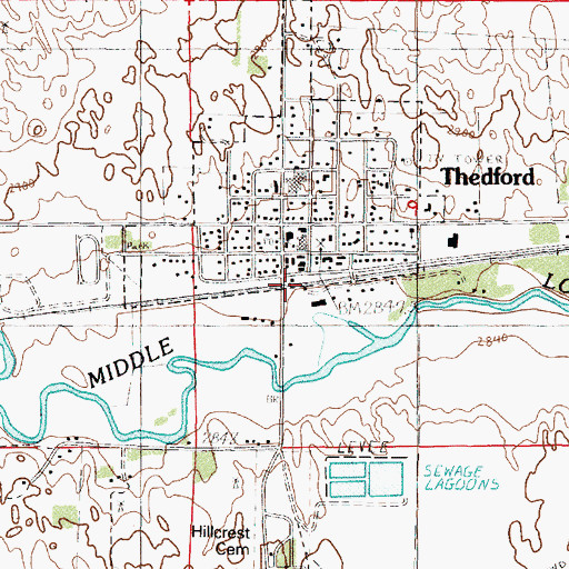 Topographic Map of Thedford, NE