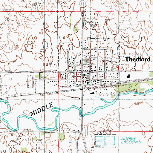 Topographic Map of Bedford Assembly of God Church, NE