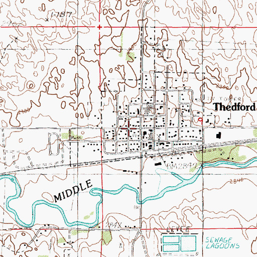 Topographic Map of Saint Thomas of Canterbury Church, NE