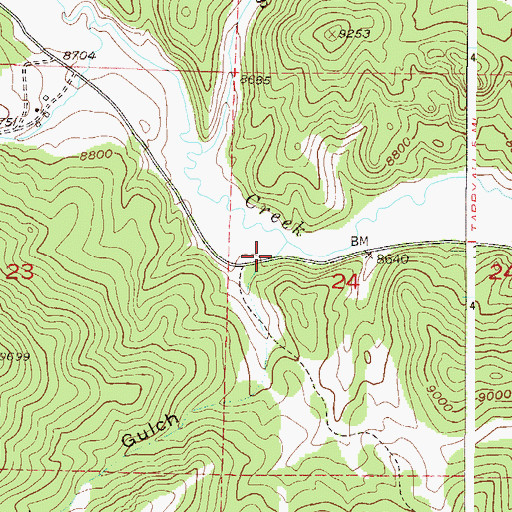 Topographic Map of Gooseberry Gulch, CO