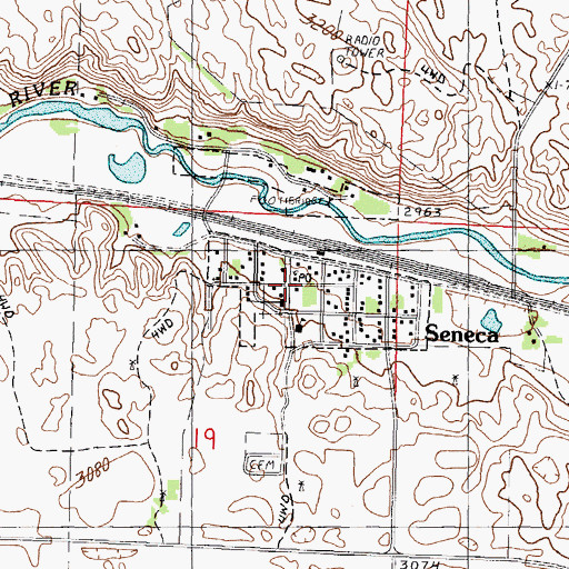 Topographic Map of Seneca Post Office, NE