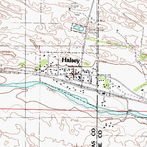 Topographic Map of Halsey Post Office, NE