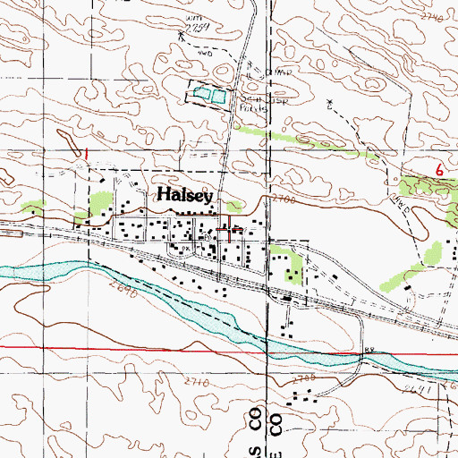 Topographic Map of Sandhills Elementary School, NE