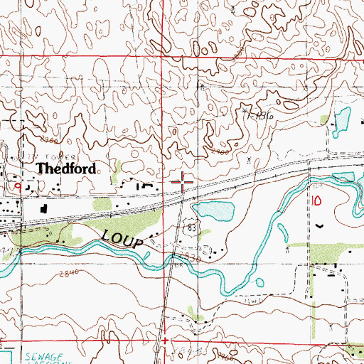 Topographic Map of The Sandhills Historical Marker, NE