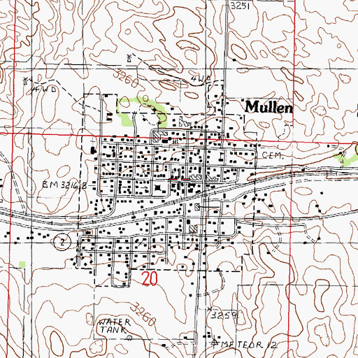 Topographic Map of Wright City Trailer Court, NE