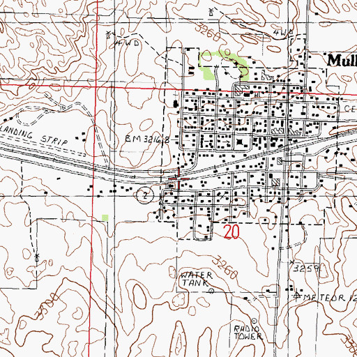 Topographic Map of Mullen Volunteer Fire Department, NE