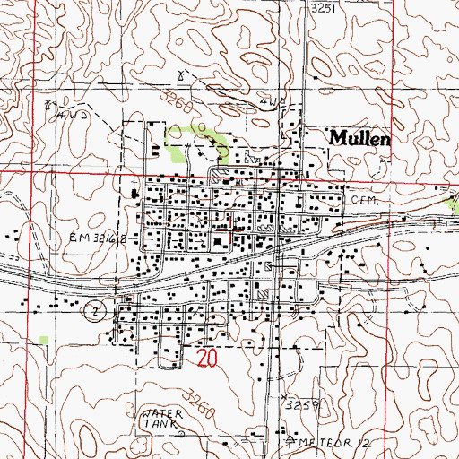 Topographic Map of Assembly of God Church, NE