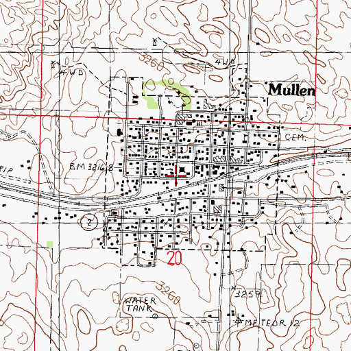 Topographic Map of Mullen City Park, NE