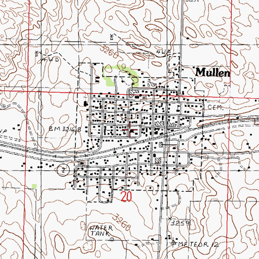 Topographic Map of Hooker County Sheriff's Office, NE