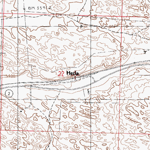 Topographic Map of Hecla, NE
